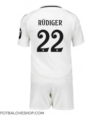 Real Madrid Antonio Rudiger #22 Dětské Domácí Dres 2024-25 Krátký Rukáv (+ trenýrky)